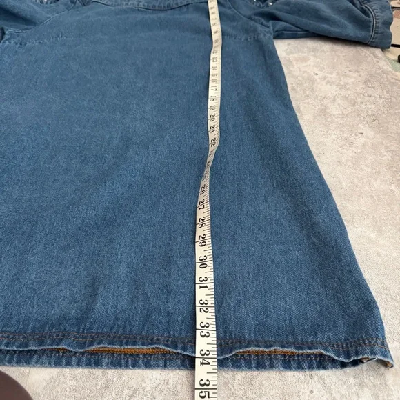 Maeve Anthropologie Denim Tie Shoulder Dress XL - Picture 7 of 9